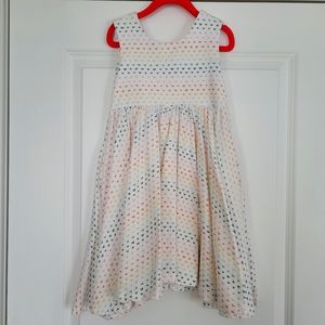 Charming Mary, size 6 dress, white with rainbow hearts